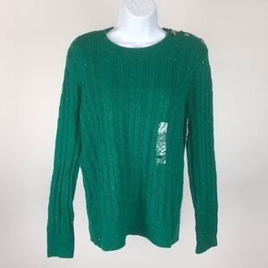 Charter Club Petite Button Accent Sweater women’s size PL